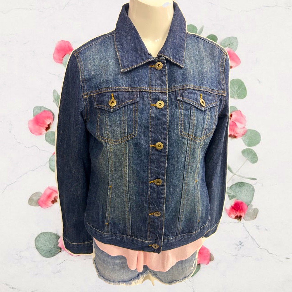 TINT WOMEN JEANS JACKET BUTTONS DOWN FOUR POCKETS SIZE M